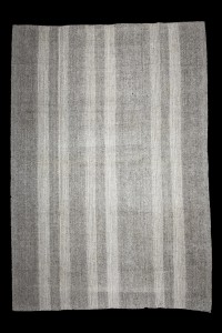 Gray And White Turkish Kilim Rug 9x13 Feet 270,392 - Grey Turkish Rug  $i