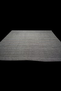 Black and White Striped Gray Kilim Rug 7x10 Feet 207,294 - Grey Turkish Rug  $i