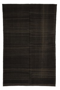 Black Turkish Kilim rug 6x9 Feet  175,271 - Goat Hair Rug  $i
