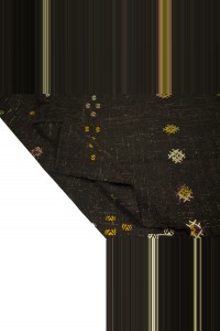 Embroidered Dark Brown Turkish Kilim Rug 5x10 Feet  152,310 - Goat Hair Rug  $i