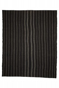 Gray And Black Turkish Flat Weave Kilim Rug 8x10 Feet   244,304 - Goat Hair Rug  $i