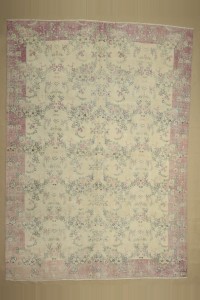 Large Vintage Turkish Carpet Rug 8x11 Feet  244,340 - Oushak Rug  $i