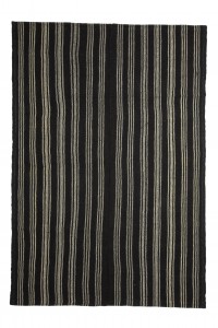 Modern Black And White Turkish Kilim rug 6x9 Feet  182,260 - Goat Hair Rug  $i