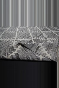 Modern Gray And White Turkish Kilim Rug 9x12 Feet 278,380 - Grey Turkish Rug  $i