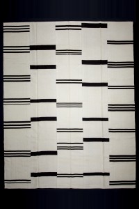Morroccon Style Turkish Black And White Kilim Rug 10x12 Feet  300,380 - Turkish Natural Rug  $i