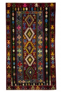 Multi Color Turkish Kilim Rug 6x10 190,325 - Turkish Kilim Rug  $i