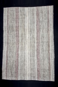 Primitive Striped Turkish Kilim Rug 7x10 Feet  223,321 - Grey Turkish Rug  $i