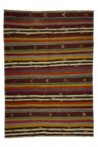 Striped Anatolian Kilim Rug 6x8 Feet  174,243 - Turkish Kilim Rug  $i