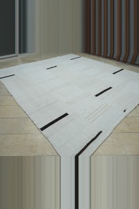 10x12 Broken Stripe Modern Vintage Hemp Kilim Rug 317,350 - Turkish Hemp Rug $i