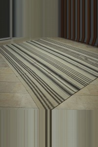 10x12 Minimalist Striped Wool Kilim Rug. 296,374 - Turkish Natural Rug $i