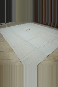 10x12 Plain White Hemp Kilim Rug. 310,366 - Turkish Hemp Rug  $i