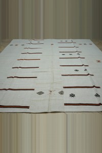 10x12 Striped vintage Hemp Kilim Rug. 297,345 - Turkish Hemp Rug $i