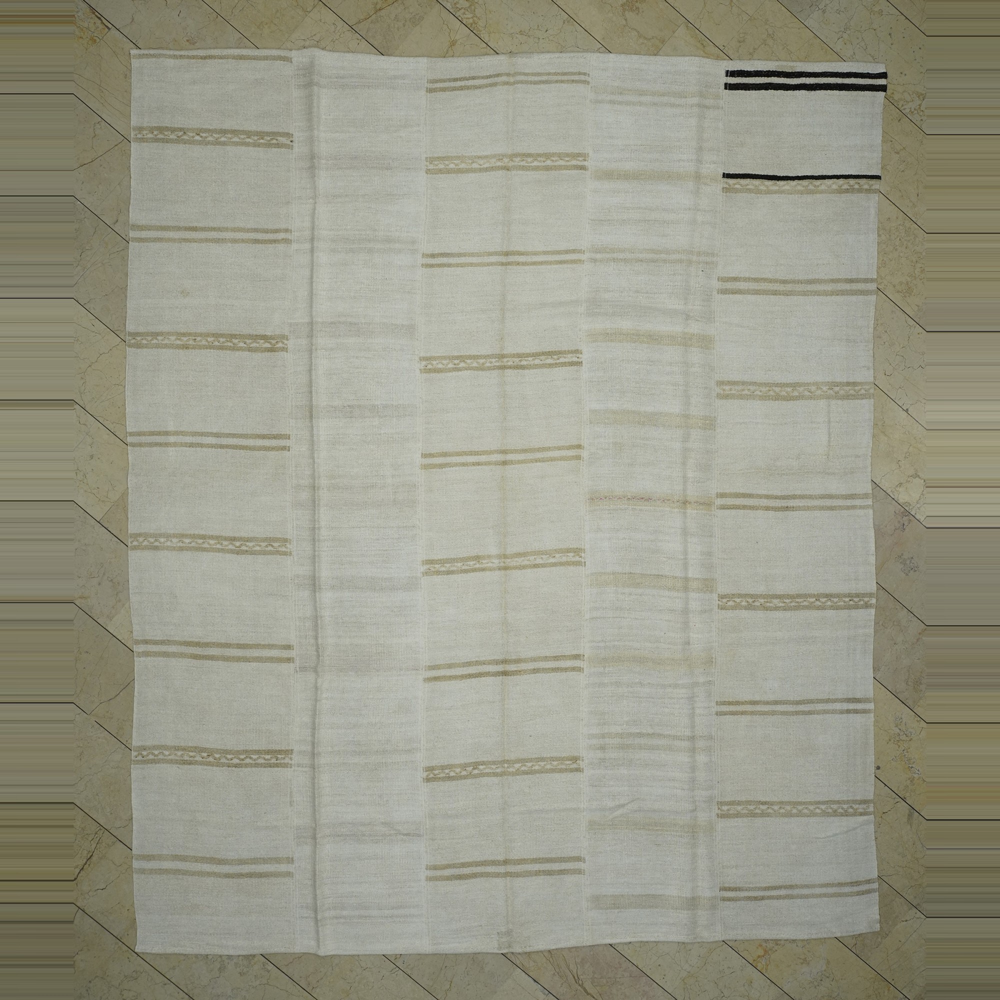 10x12 Summer Rug,Organic Hemp Kilim Rug. 305,365 - Turkish Hemp Rug