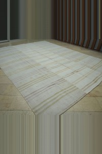 10x13 Modern Striped Beige Hemp Kilim Rug. 302,405 - Turkish Hemp Rug $i