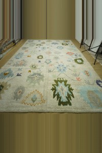 10x14 Oushak Pattern Shining White Hemp Rug. 290,436 - Turkish Carpet Rug  $i