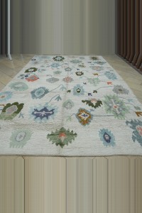 10x14 Oushak Pattern Shining White Hemp Rug. 290,436 - Turkish Carpet Rug $i