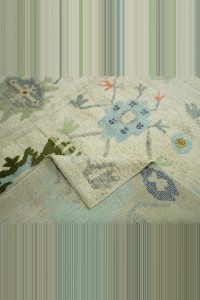 10x14 Oushak Pattern Shining White Hemp Rug. 290,436 - Turkish Carpet Rug  $i