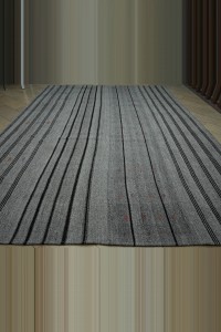 10x15 Brown Stripe Gray Turkish Kilim Rug. 322,444 - Grey Turkish Rug  $i