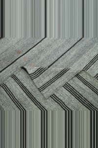 10x15 Brown Stripe Gray Turkish Kilim Rug. 322,444 - Grey Turkish Rug  $i