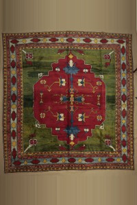 Turkish Carpet Rug 11x11 Square Colorful Oushak Rug 320,344