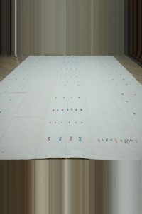 11x14 Flat Weave Cotton Kilim Rug. 338,420 - Turkish Natural Rug $i