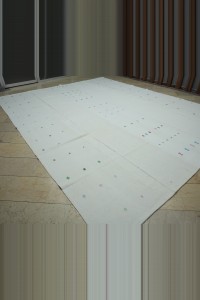 11x14 Flat Weave Cotton Kilim Rug. 338,420 - Turkish Natural Rug $i