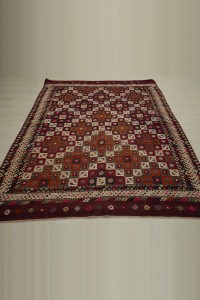 1920s Old Embroidered Bergama Cicim Kilim Rug  162,230 - Turkish Kilim Rug  $i