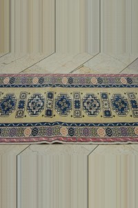 2.5x10 Yellow Blue Wool Oushak Rug Runner 75,309 - Turkish Rug Runner  $i