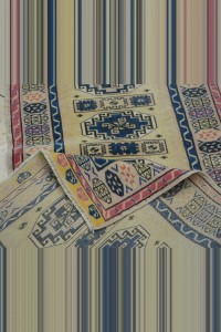 2.5x10 Yellow Blue Wool Oushak Rug Runner 75,309 - Turkish Rug Runner  $i