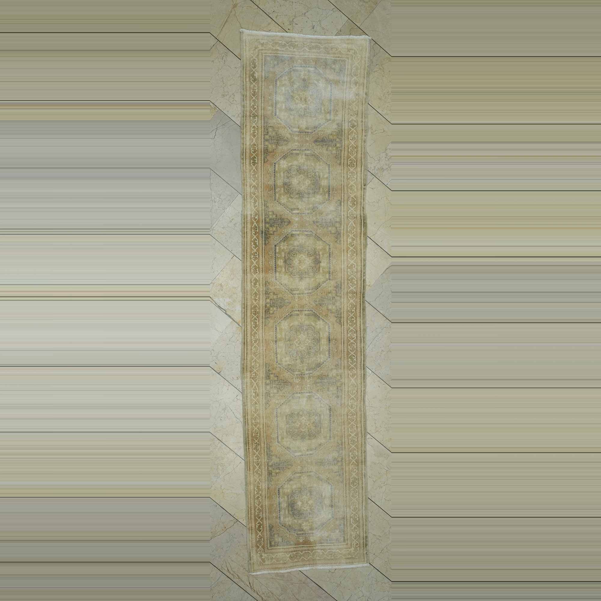 2,5x11 Faded Color Oushak Rug Runner. 76,322 - Turkish Rug Runner