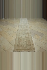 2.5x12 Brown Beige Persian Vintage Rug Runner 75,373 - Turkish Rug Runner $i