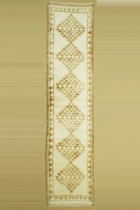 Turkish Rug Runner 2,5x12 Wool Natural Color Carpet Rug Runner 83,377