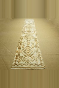 2,5x14 Natural Wool And Color Carpet Rug Runner 83,424 - Turkish Rug Runner  $i