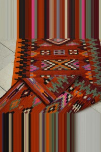 2,5x6,8 Flat Weave Kilim Rug Runner 75,203 - Turkish Rug Runner $i