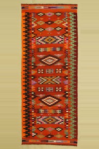 Turkish Rug Runner 2,5x6,8 Flat Weave Kilim Rug Runner 75,203