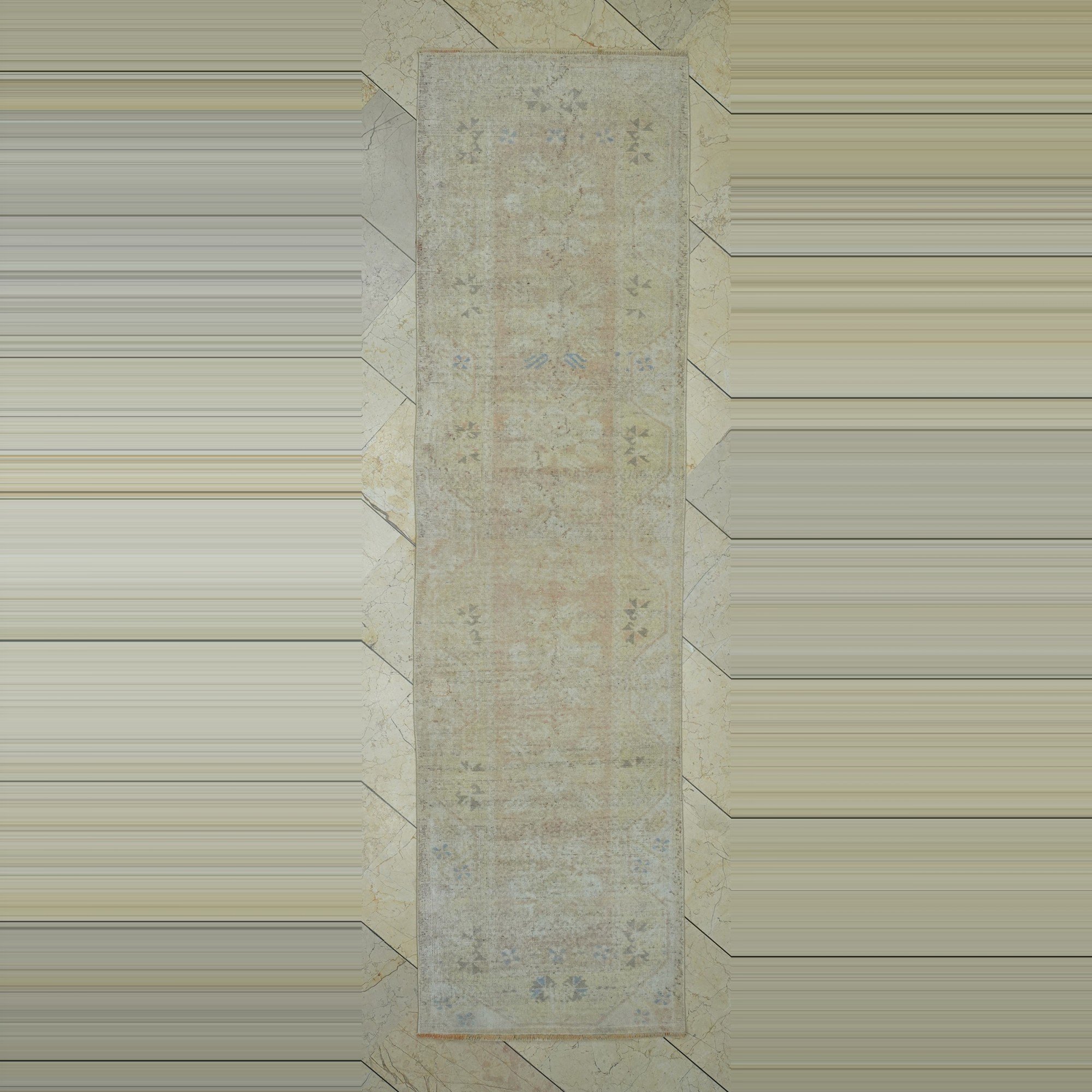 2,5x9 Wool Oushak Rug Runner 77,280 - Turkish Rug Runner