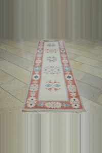 2.5x9 Wool Vintage Oushak Rug Runner 77x280 - Turkish Rug Runner $i
