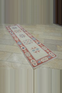 2.5x9 Wool Vintage Oushak Rug Runner 77x280 - Turkish Rug Runner $i