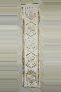 2.6x12 Brown White Turkish Rug Runner 80,368 - Turkish Rug Runner $i