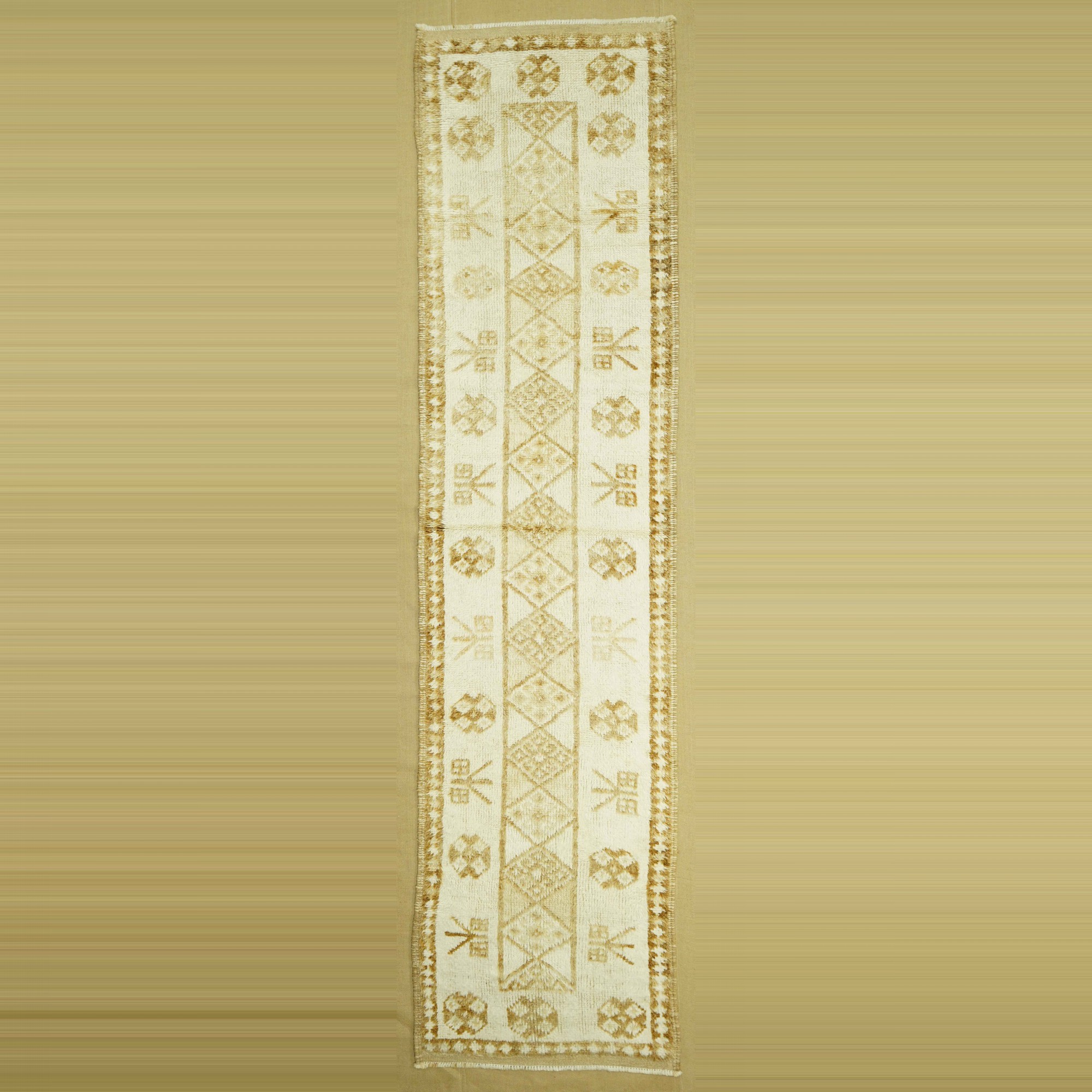 2,7x12 Natural Wool Rug Runner 83,370 - Turkish Rug Runner