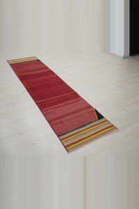 2x9 Red Turkish Gordes Kilim Rug Runner 64,271 - Turkish Rug Runner  $i