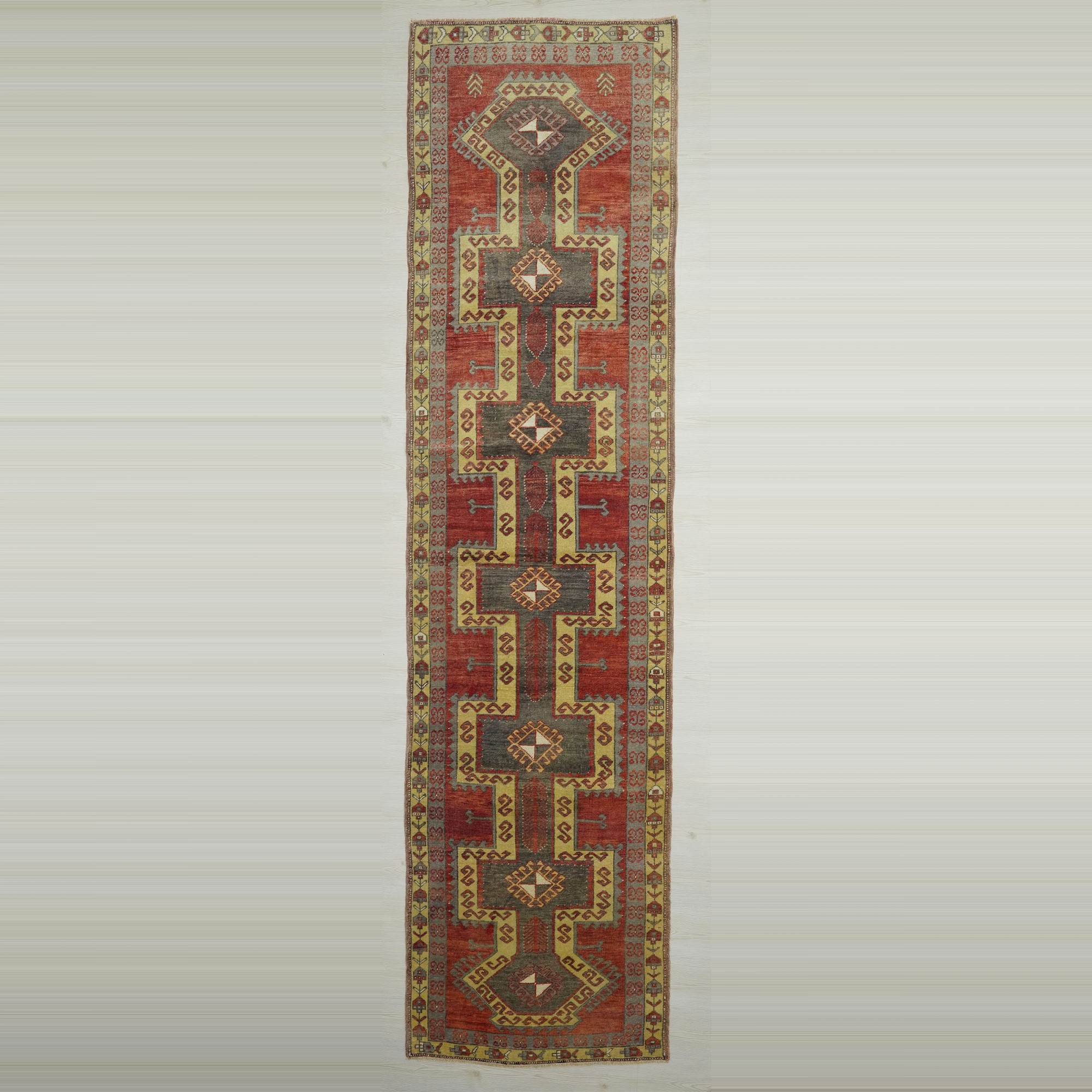 3.3x13.5 Old Sivas Carpet Rug Runner. 100,402 - Turkish Rug Runner