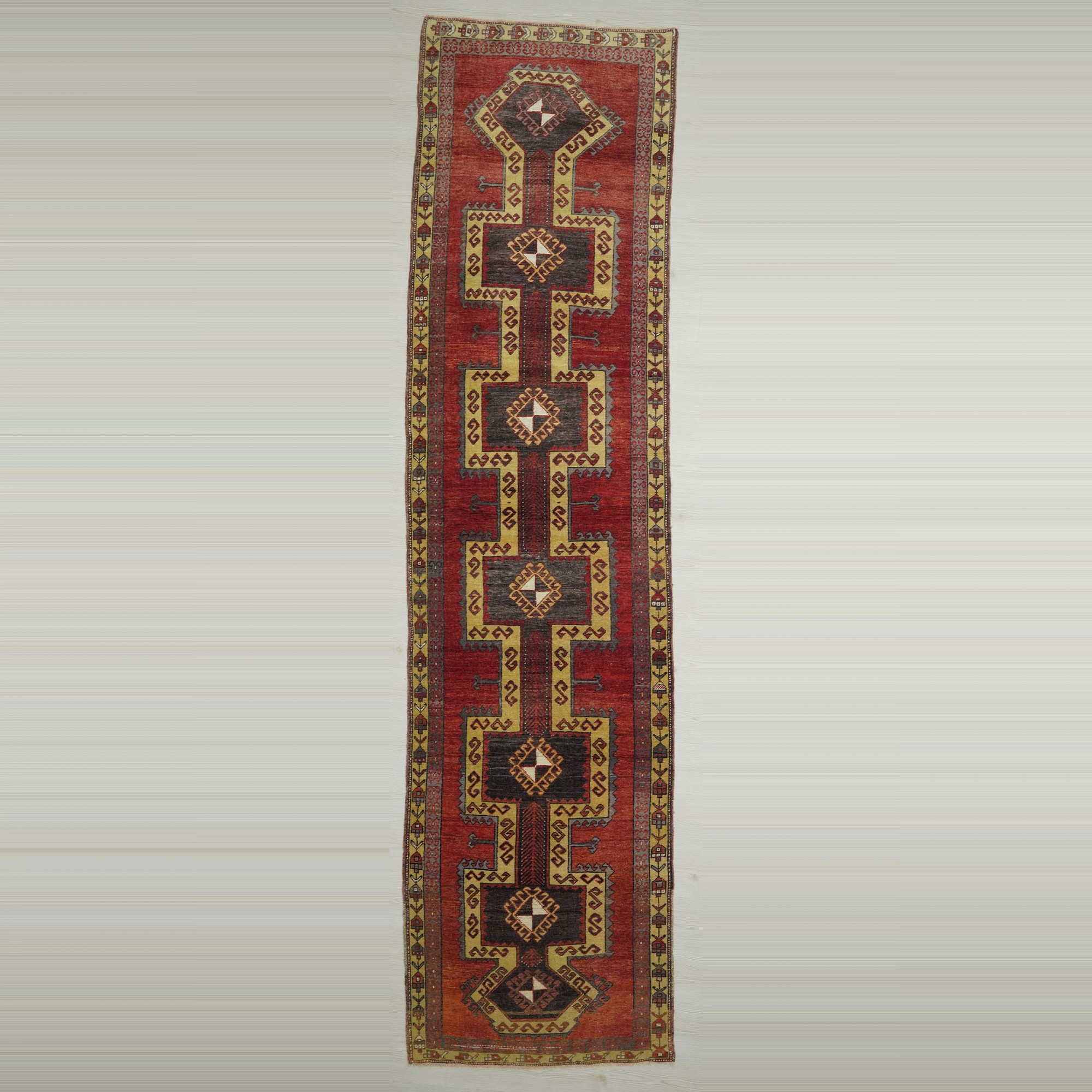 3.5x13.5 Old Village Woven Sivas Rug Runner 105,410 - Turkish Rug Runner