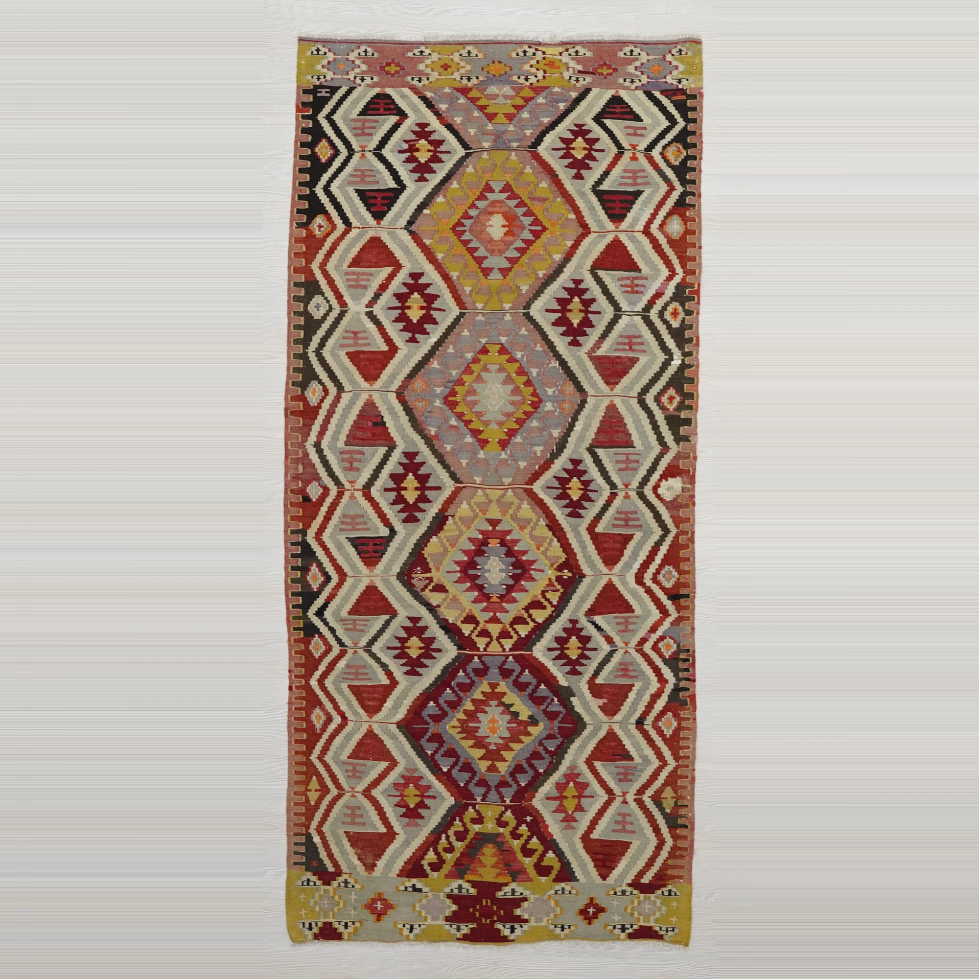 3.5x7.5 Old Esme Kilim Rug Runner 103,228 - Turkish Rug Runner