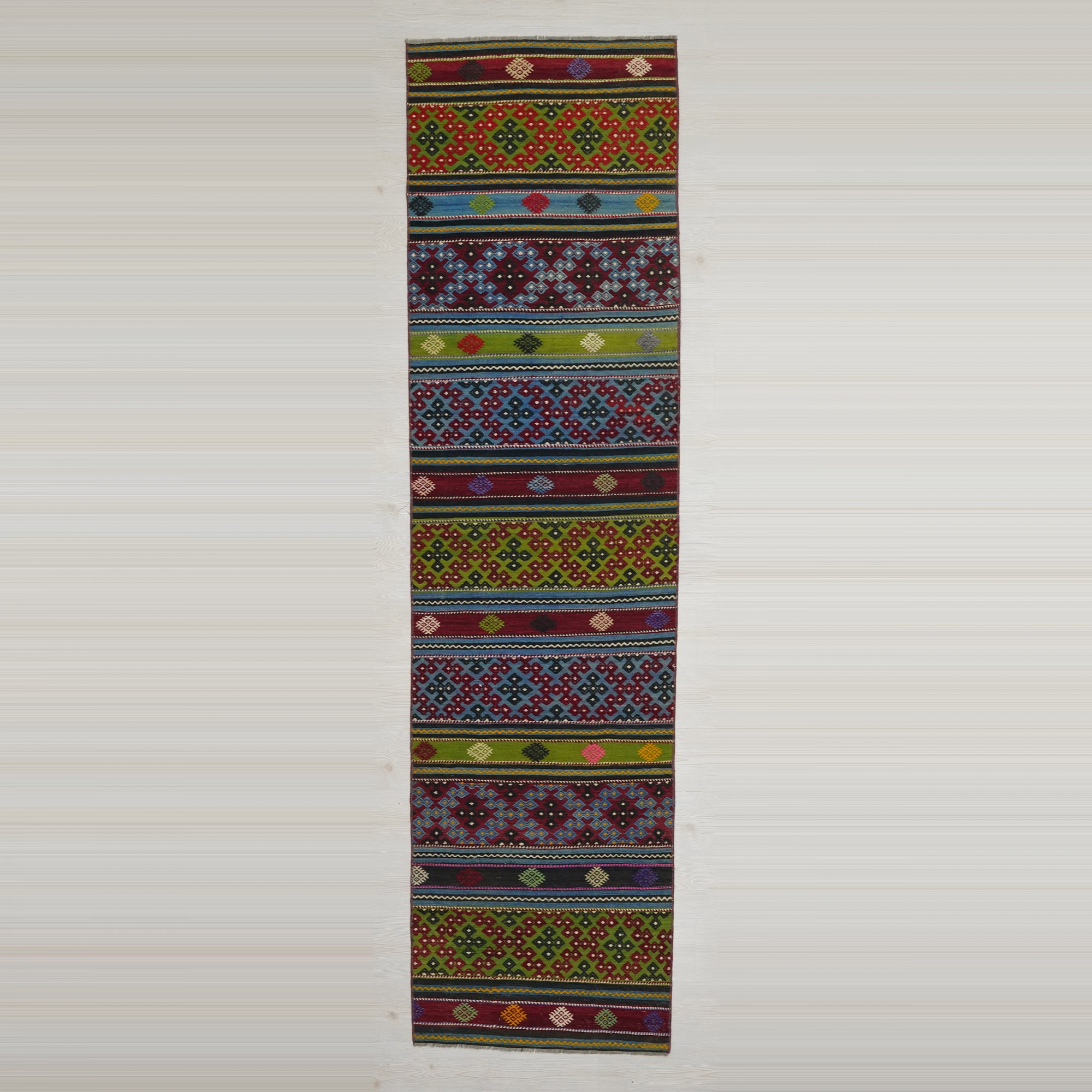 3x10 Embroidered Kilim Rug Runner 82,312 - Turkish Rug Runner