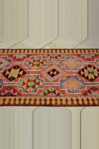 3x10 Flat Woven Kilim Rug Runner 90,315 - Turkish Rug Runner $i