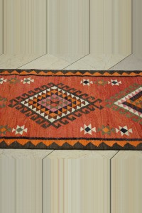 3x10 Flat Woven Turkish Wool Kilim Rug Runner 93,316 - Turkish Rug Runner $i