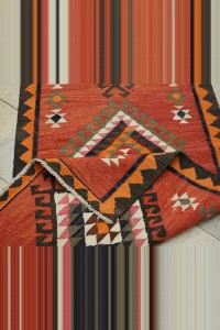 3x10 Flat Woven Turkish Wool Kilim Rug Runner 93,316 - Turkish Rug Runner $i