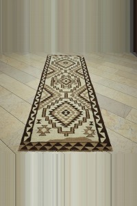 3x10 Natural Wool Kilim Rug Runner 96,300 - Turkish Rug Runner $i