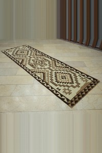 3x10 Natural Wool Kilim Rug Runner 96,300 - Turkish Rug Runner $i